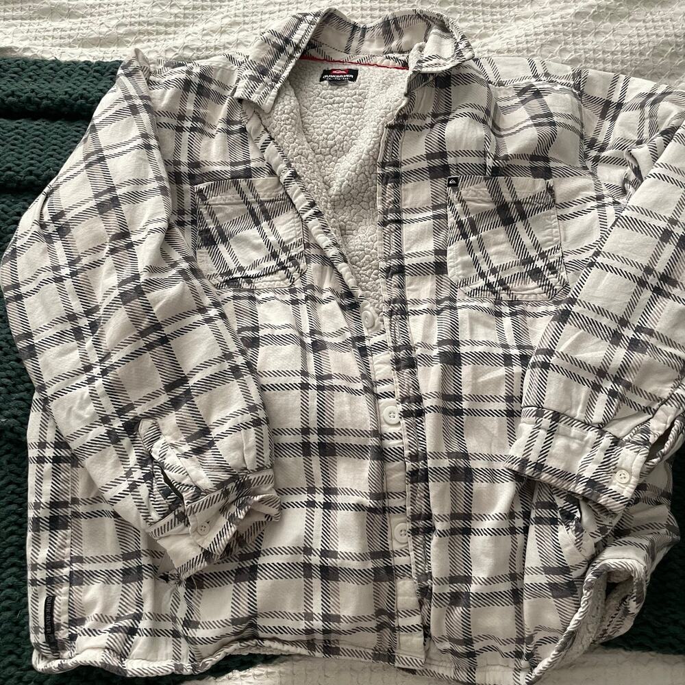 Quicksilver Sherpa lined flannel jacket size XXL